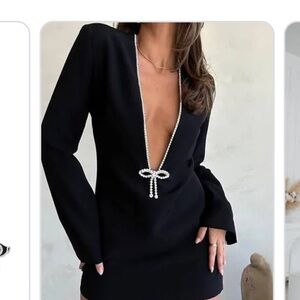 Commense Black Plunge Dress